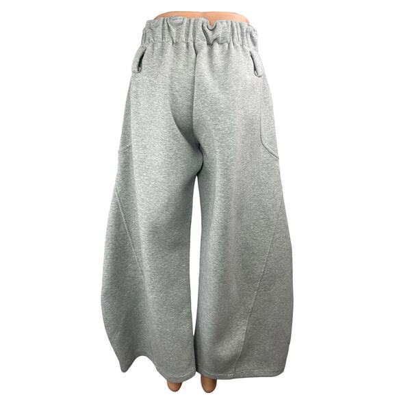 Aelfric Eden Womens Gray Oversized Baggy Wide Leg Barrel Trousers Sweatpants XS - Picture 2 of 5